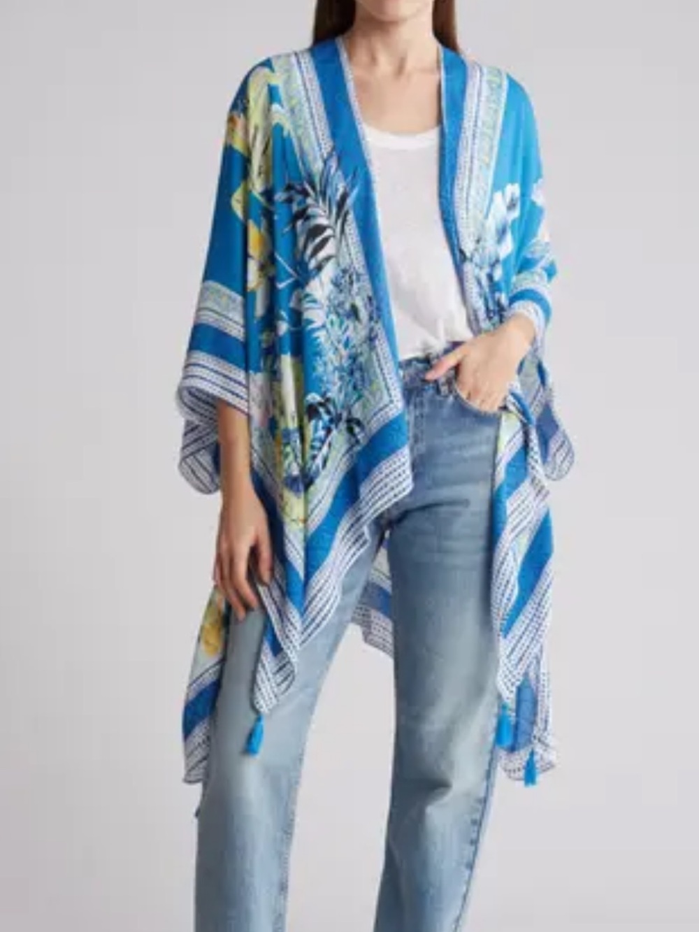 Vince Camuto Tropical Blooms Ruana/kimono NWT